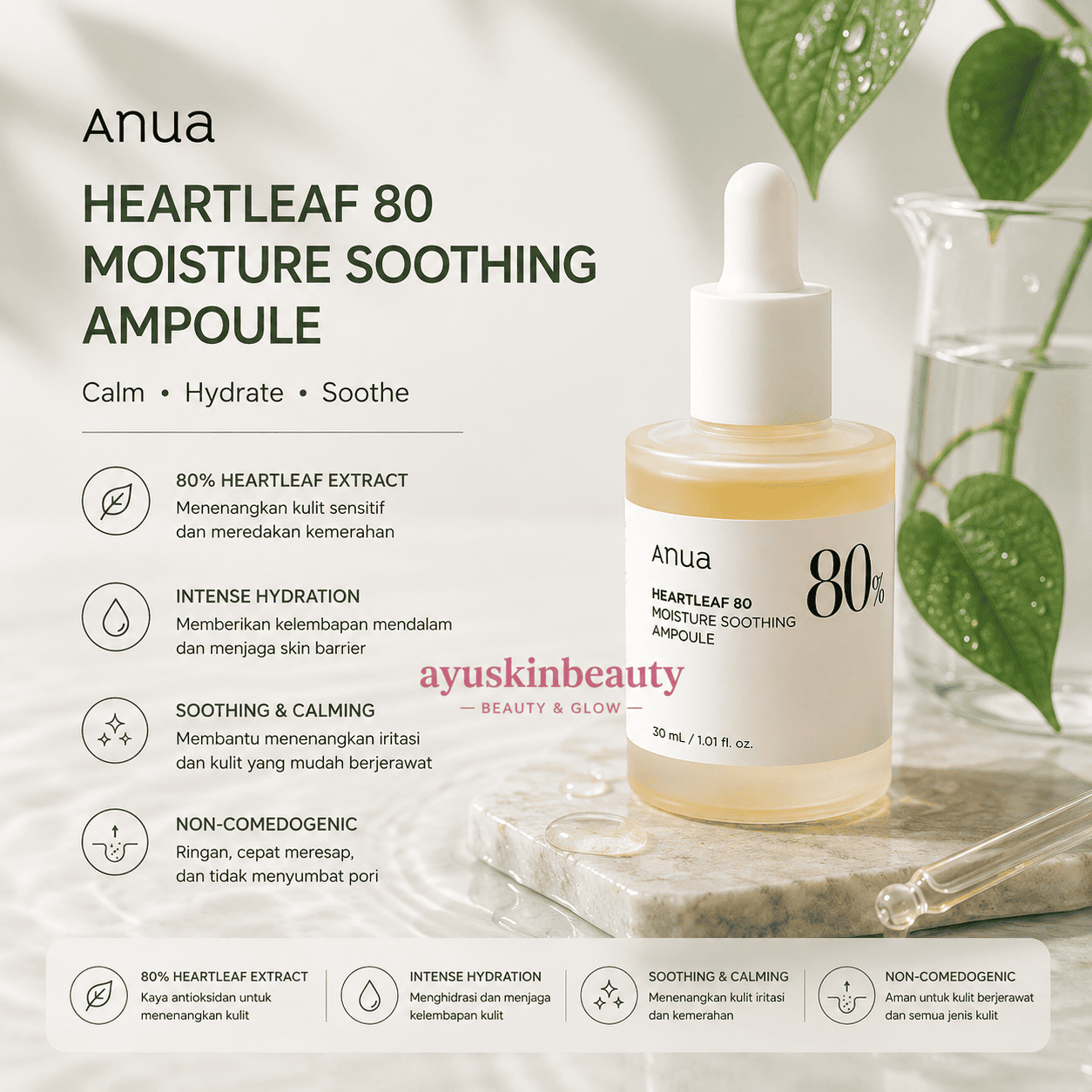 Anua Heartleaf 80% Soothing Ampoule