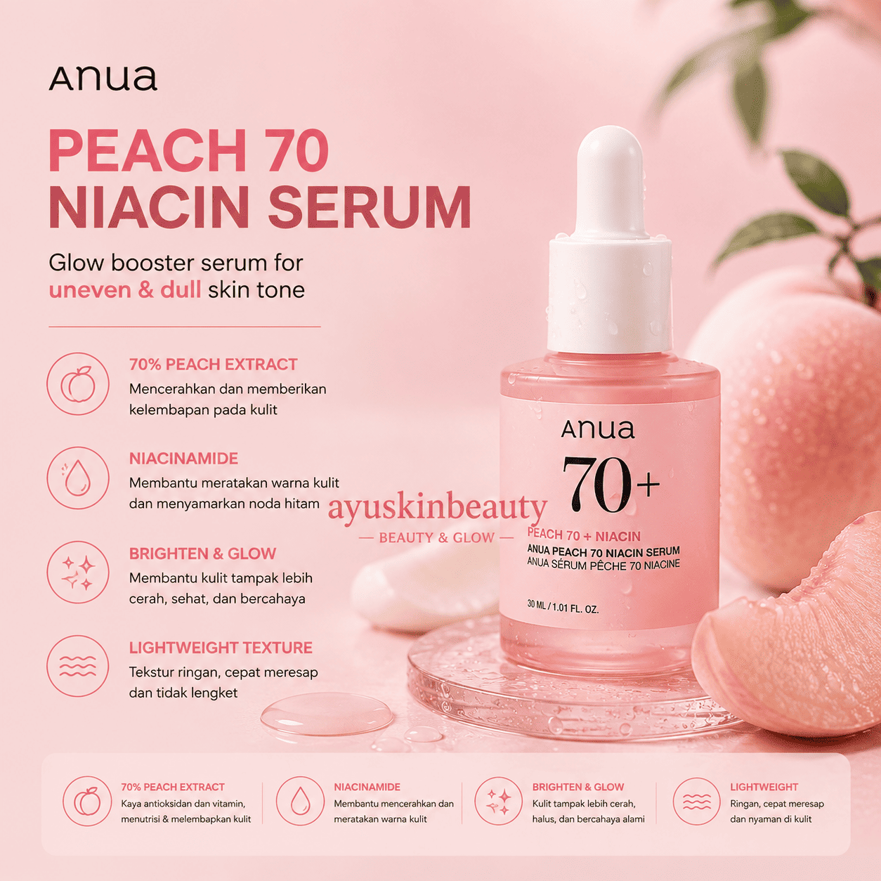 Anua Peach 70 Niacinamide Serum
