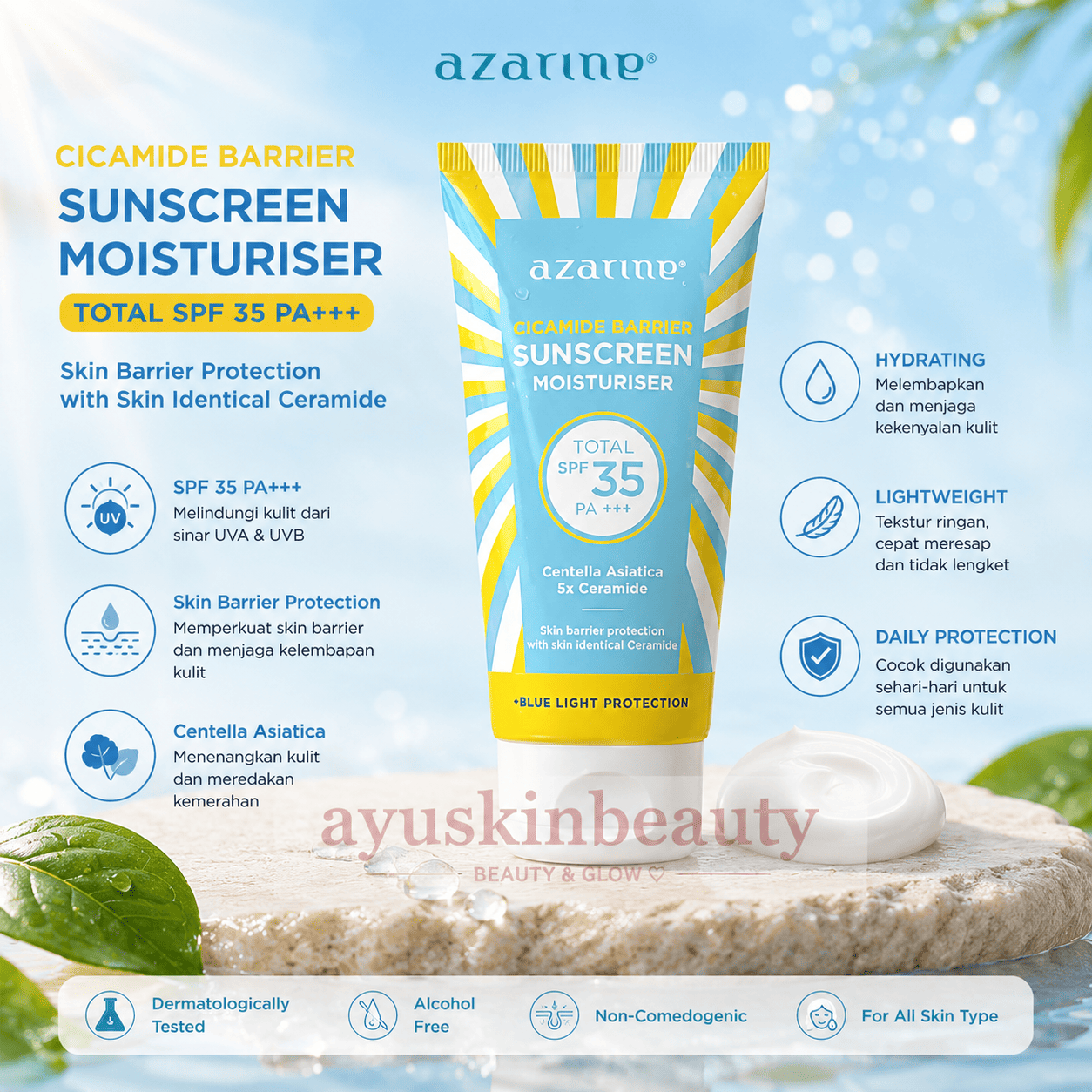 Azarine Cicamide Barrier Sunscreen Moisturizer SPF 35 PA