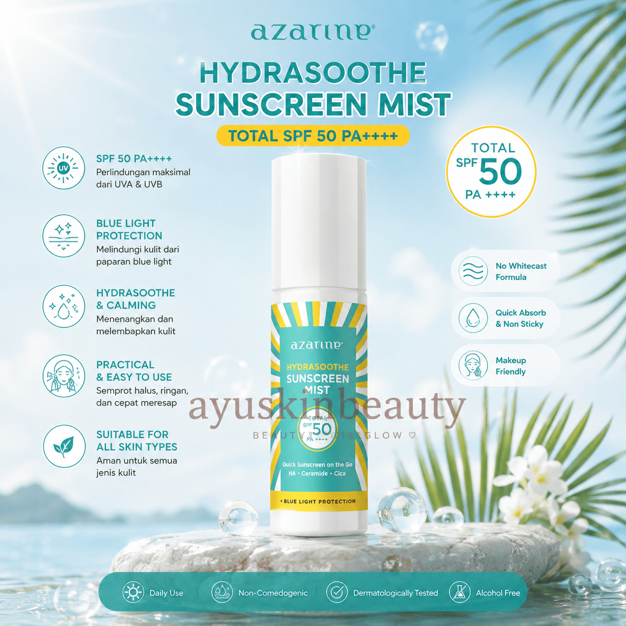 Azarine Hydrasoothe Sunscreen Mist SPF 50 PA