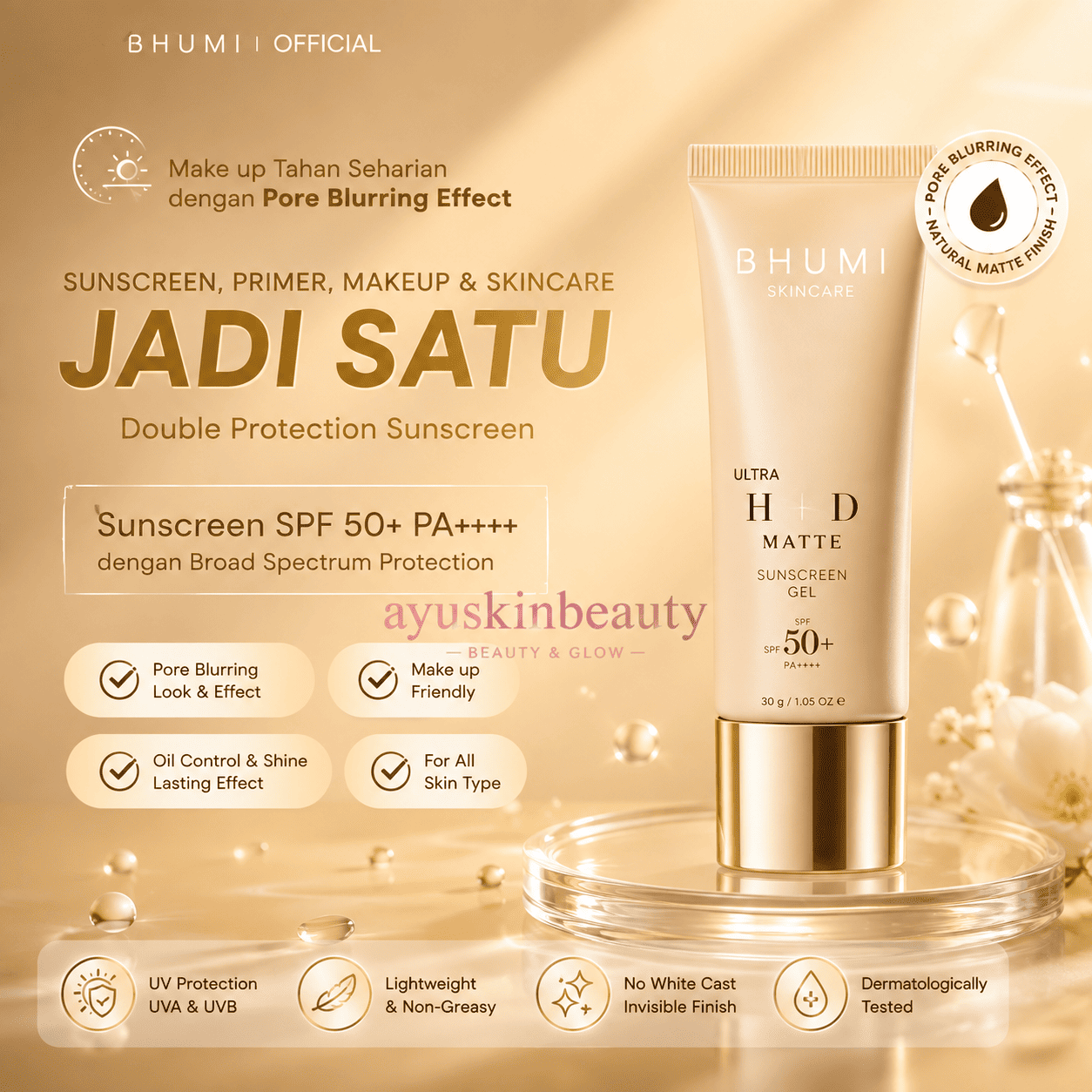 Bhumi Ultra HD Matte Sunscreen Gel