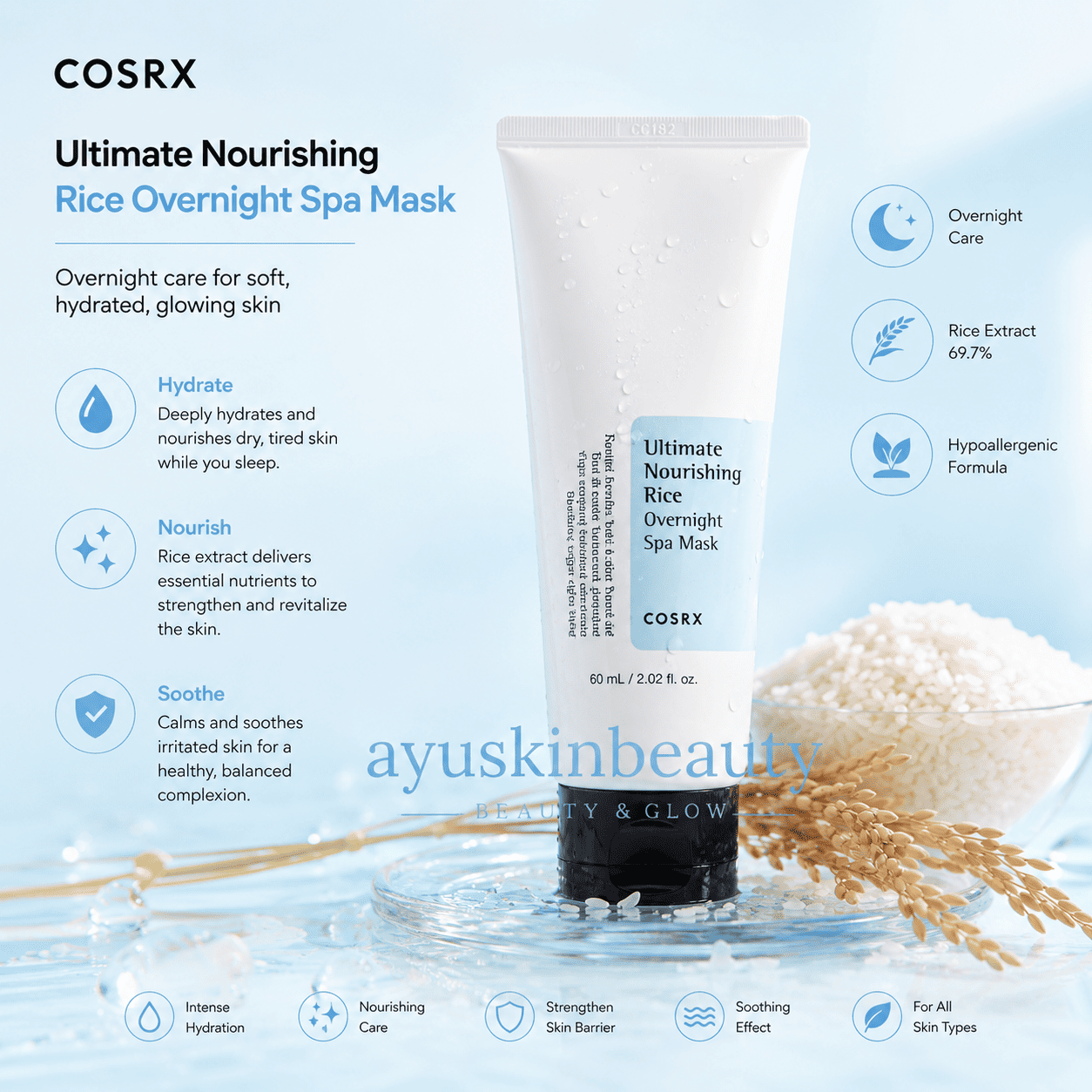 COSRX Ultimate Nourishing Rice Overnight Spa Mask