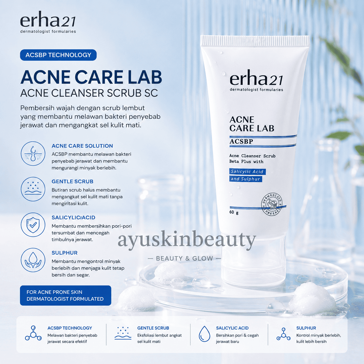 Erha 21 Acne Care Lab Acne Cleanser Scrub Sc
