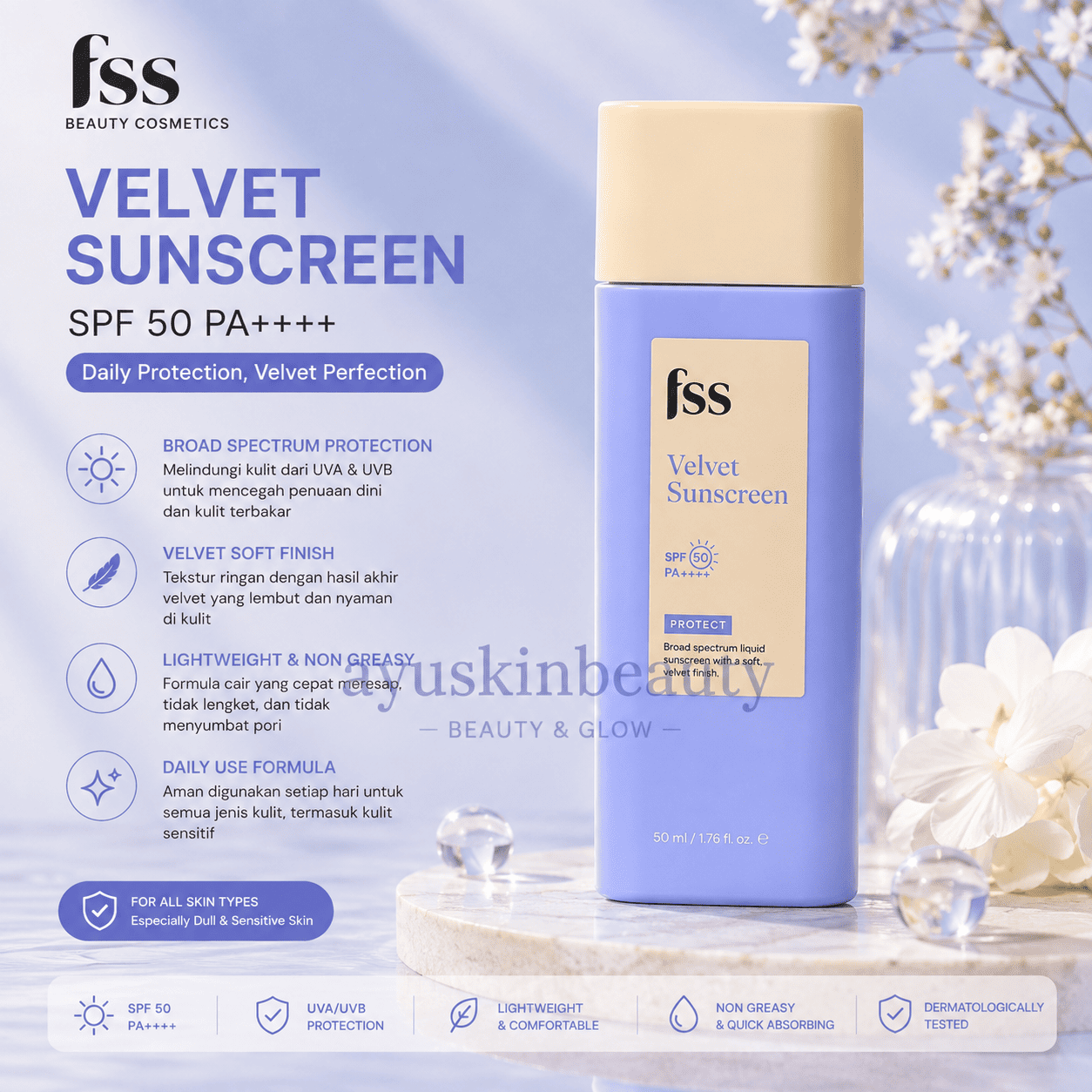 Daily Use Velvet Sunscreen SPF 50 PA++++