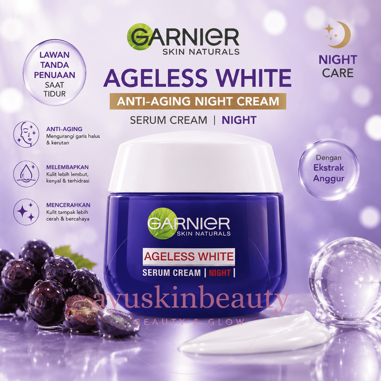 Garnier Ageless White Anti-Aging Night Cream