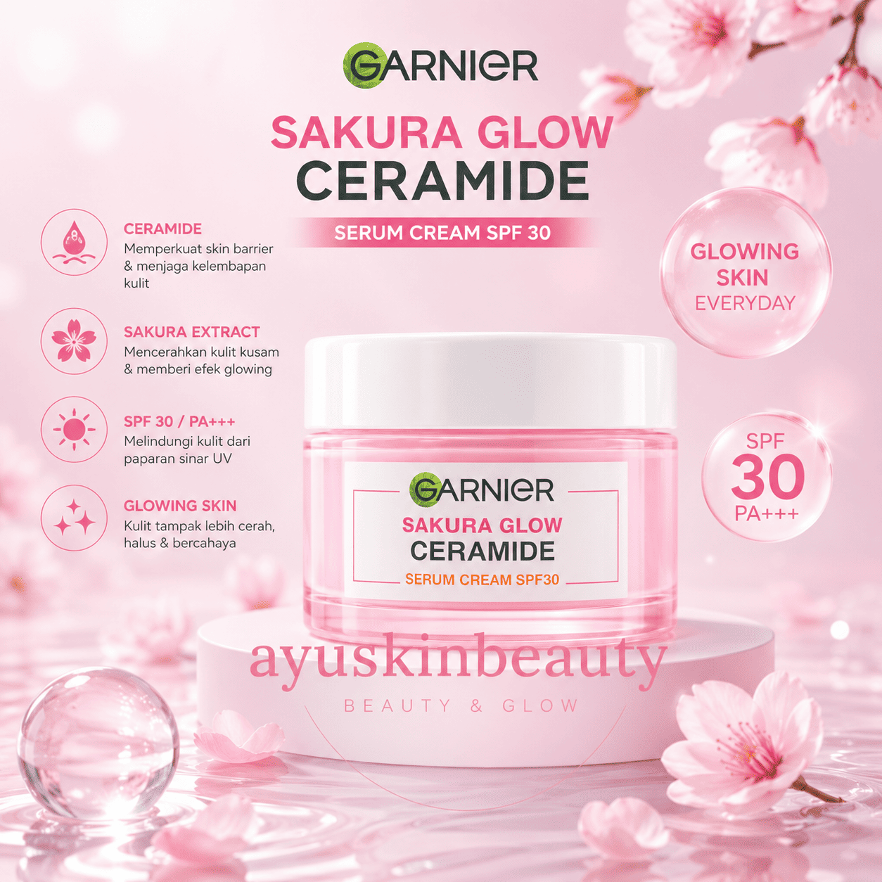 Garnier Sakura Glow Serum Cream SPF 30