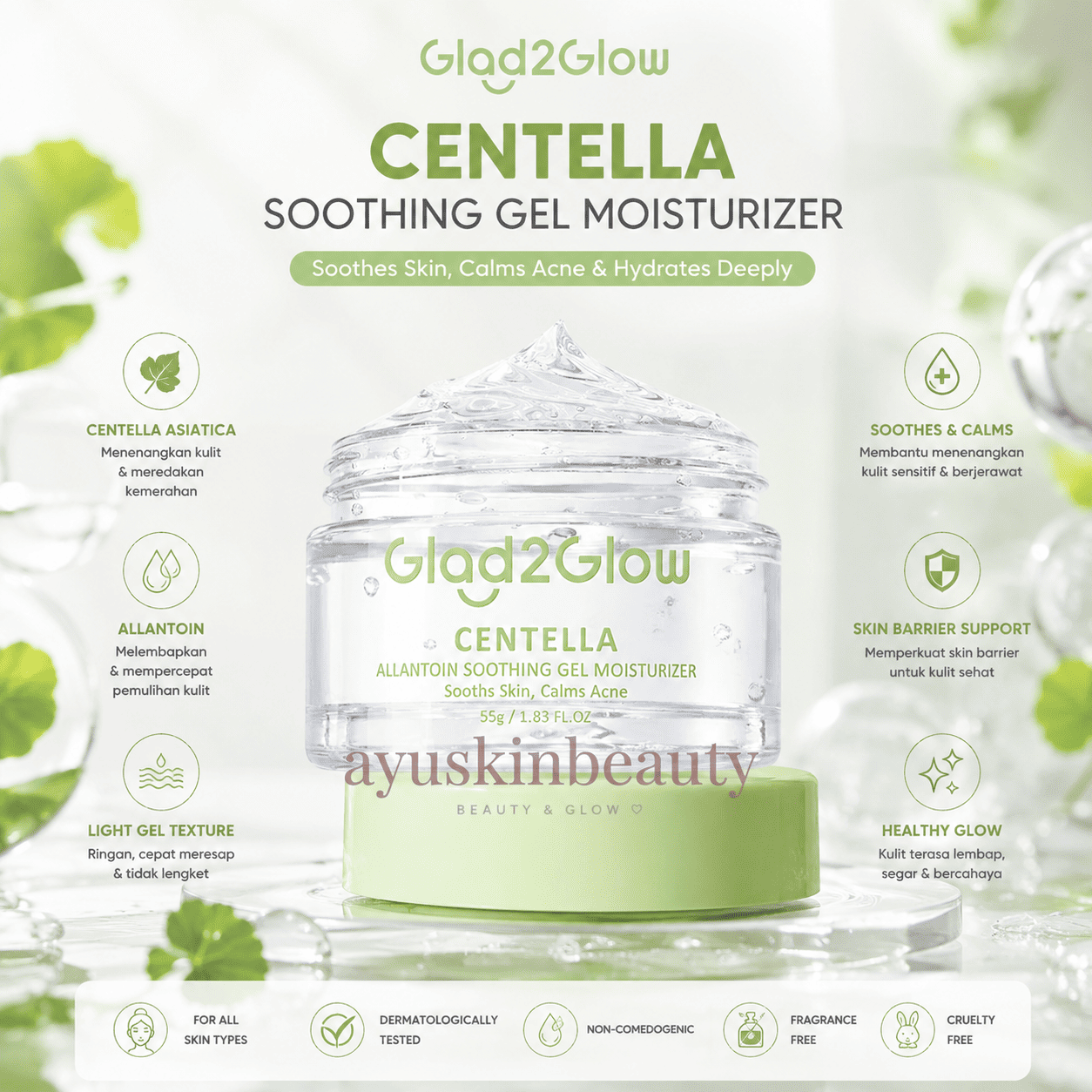 Glad2Glow Centella Soothing Moisturizer