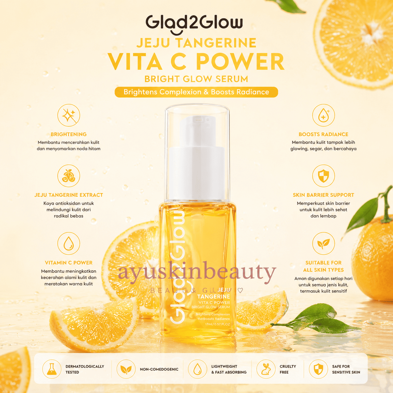 Glad2Glow Jeju Tangerine Vita C Power Bright Glow Toner