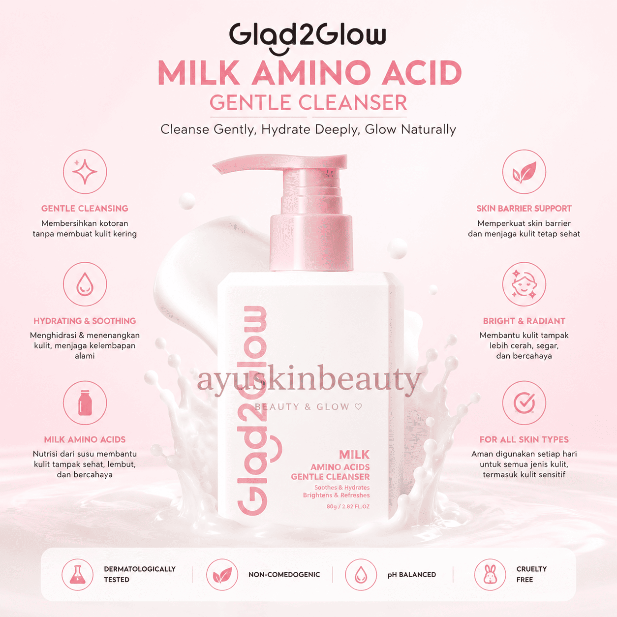 Glad2Glow Milk Amino Acid Gentle Cleanser