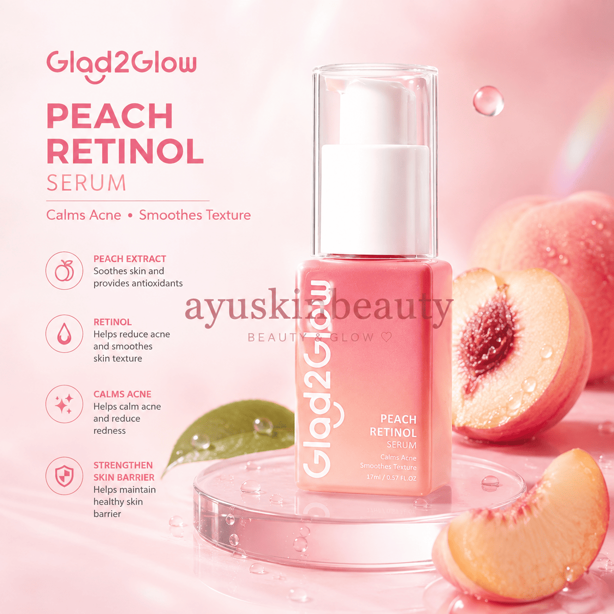 Glad2Glow Peach Retinol Serum