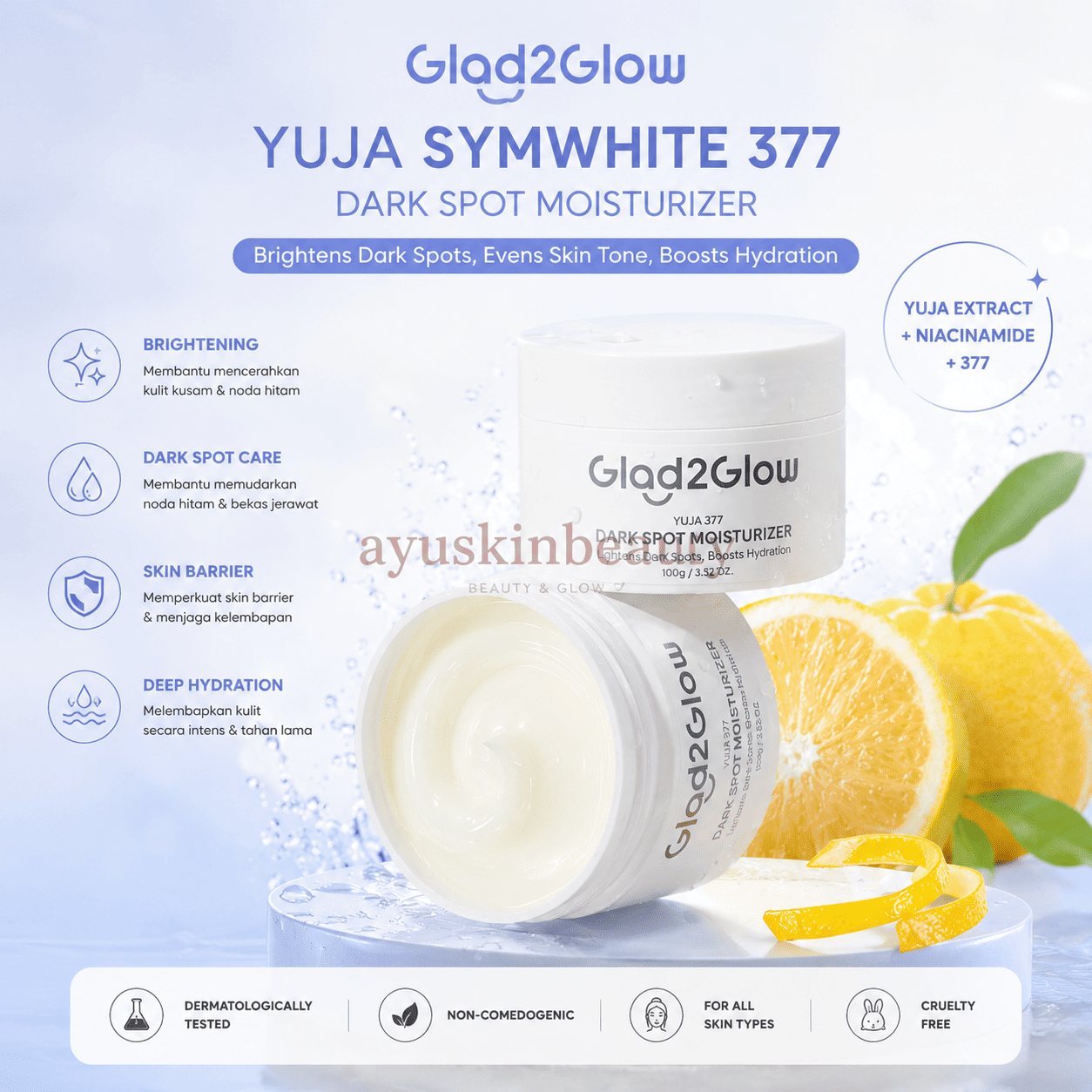 Glad2Glow Yuja SymWhite 377 Dark Spot Moisturizer