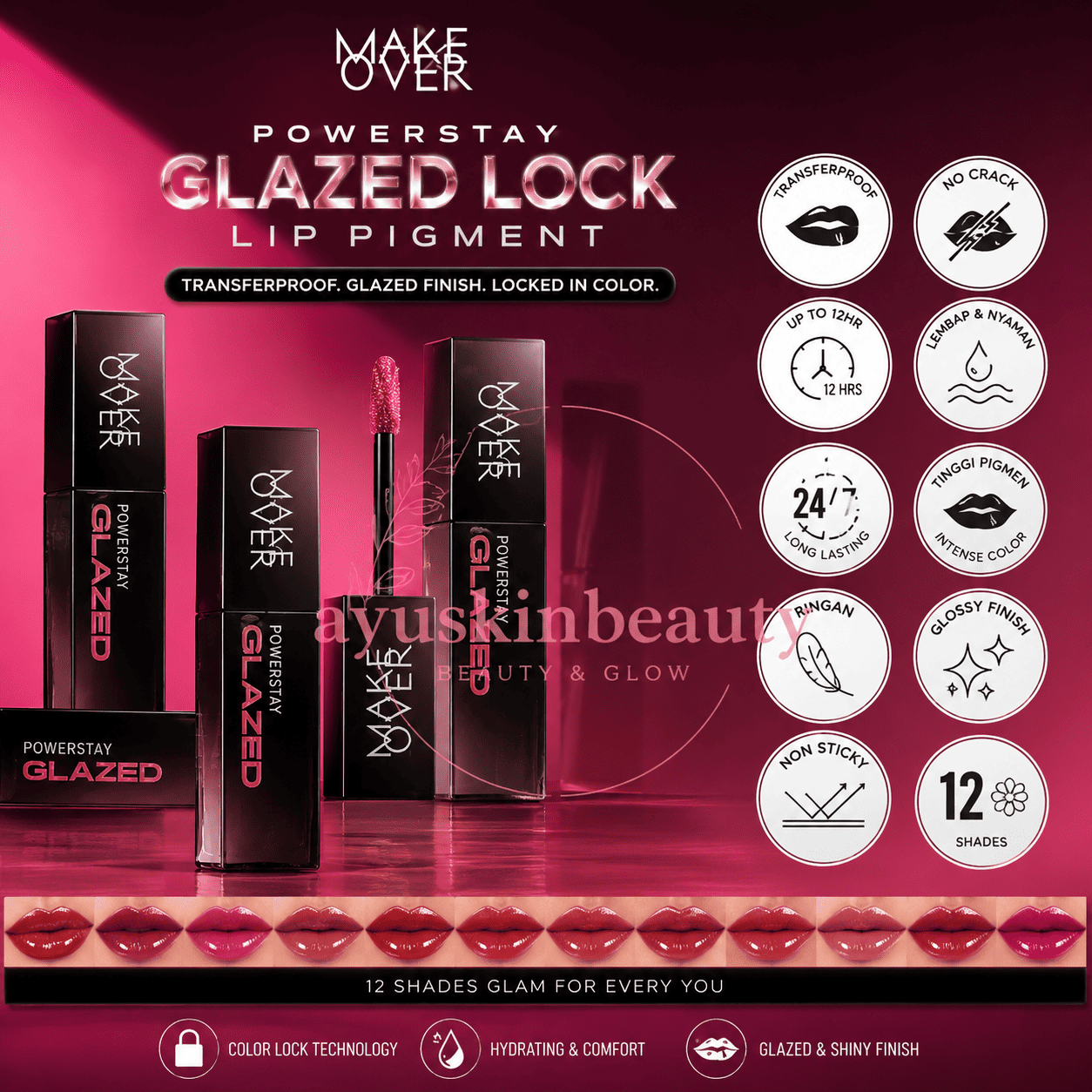 Make Over Powerstay Glazed Lock Lip Pigment