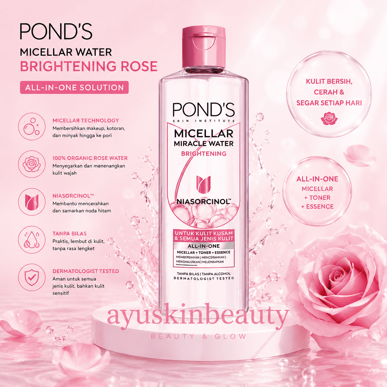Pond's Micellar Water Brightening Rose