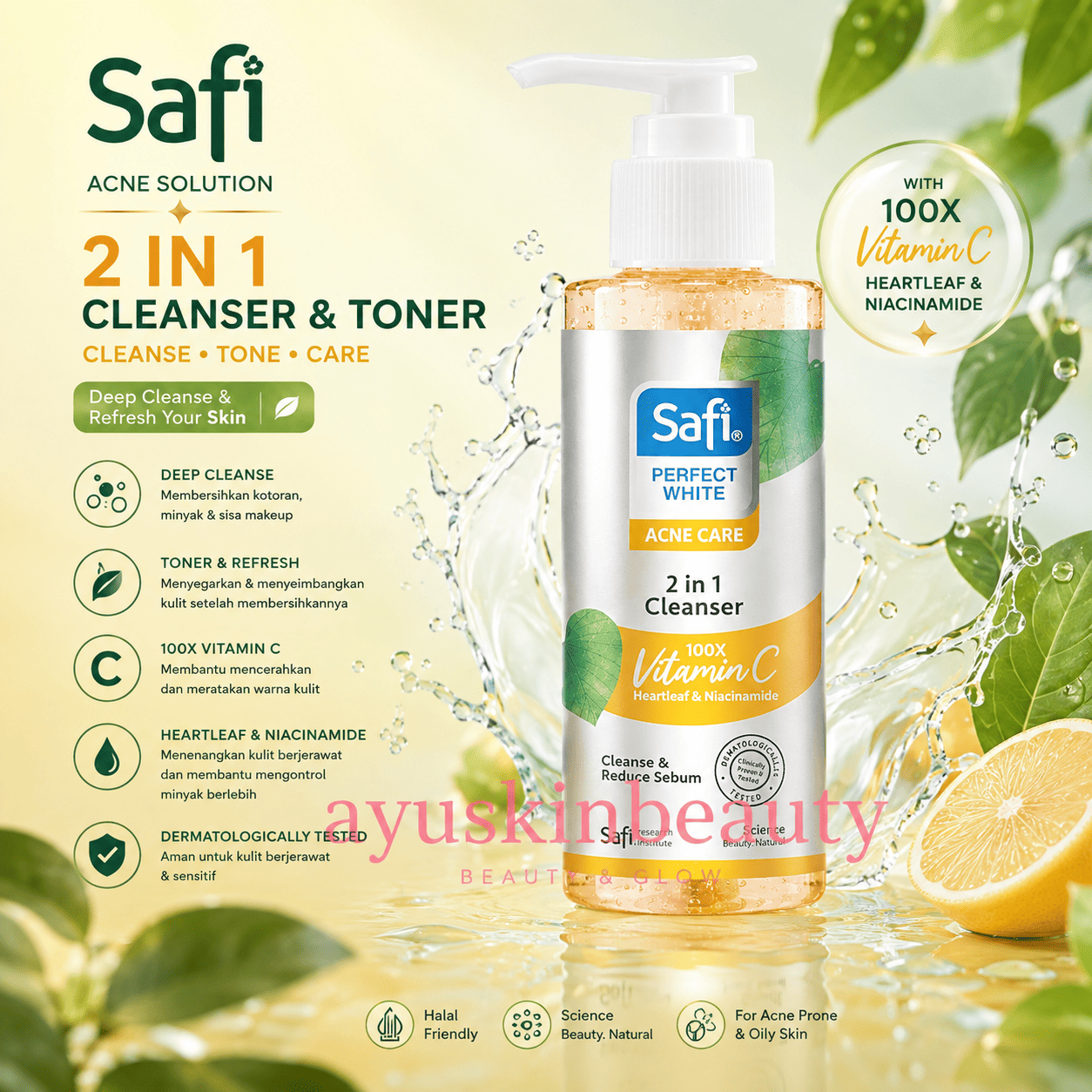 Safi Acne Solution 2 In 1 Cleanser & Toner