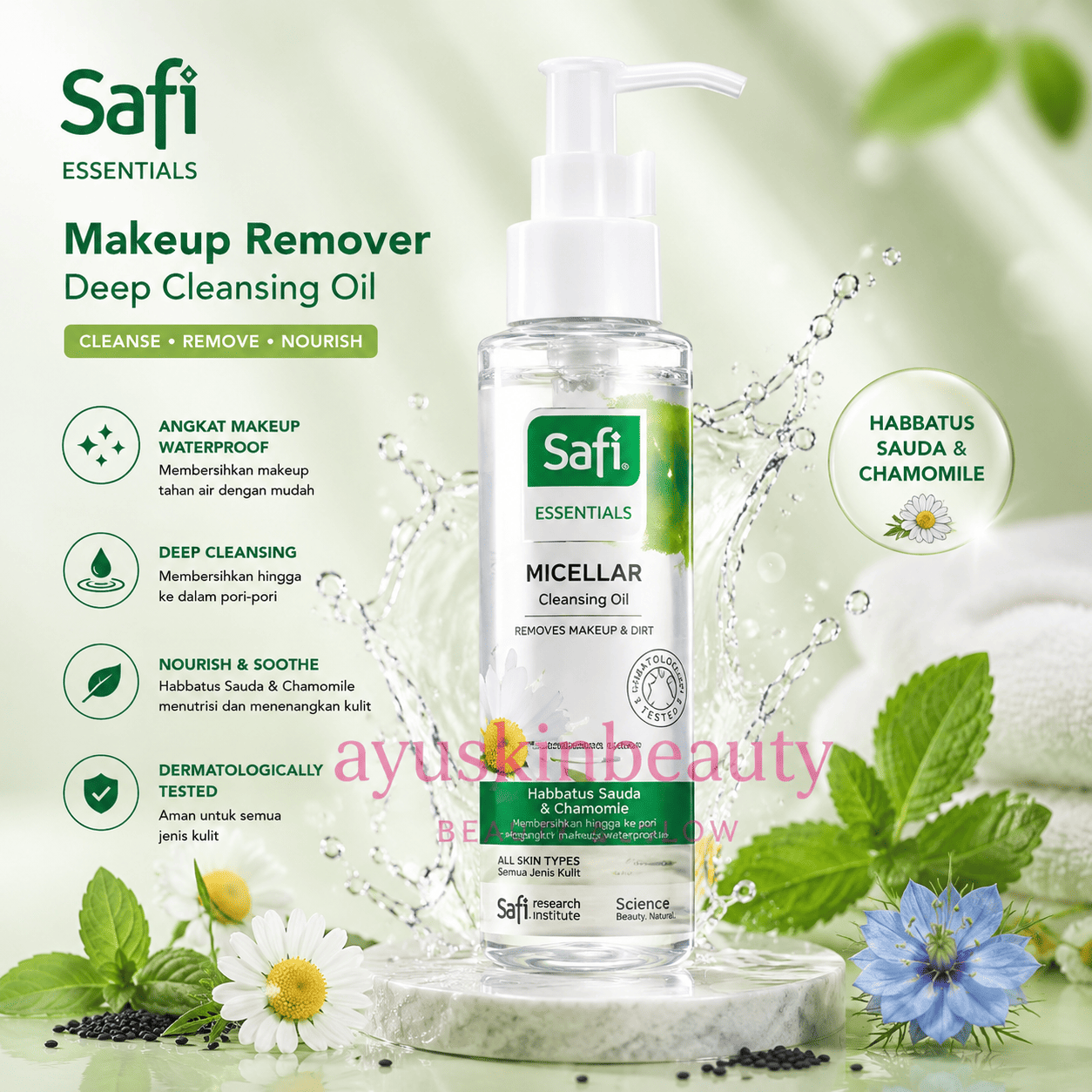 Safi Essentials Makeup Remover Deep Cleansing Oil