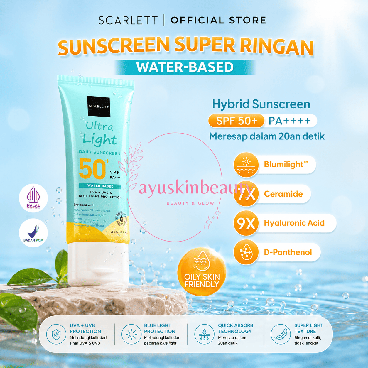 Scarlett Whitening Ultra Light Daily Sunscreen