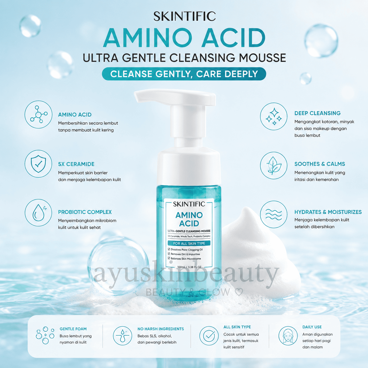 Skintific Amino Acid Ultra Gentle Cleansing Mousse