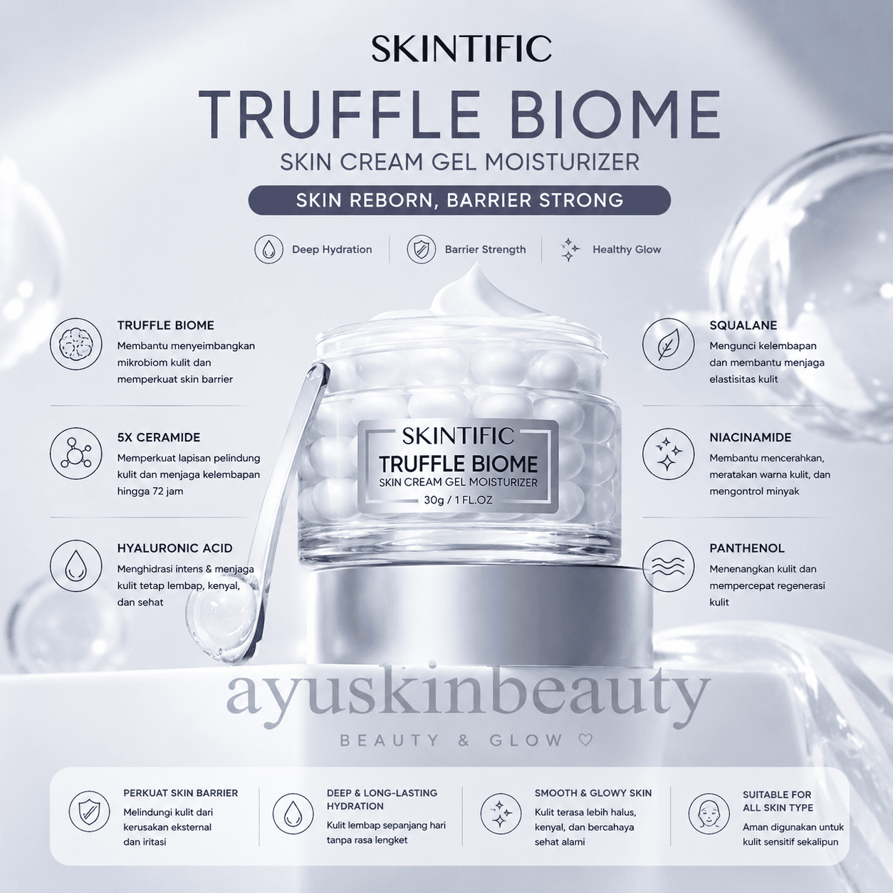 Skintific Truffle Biome Skin Reborn Cream Gel Moisturizer