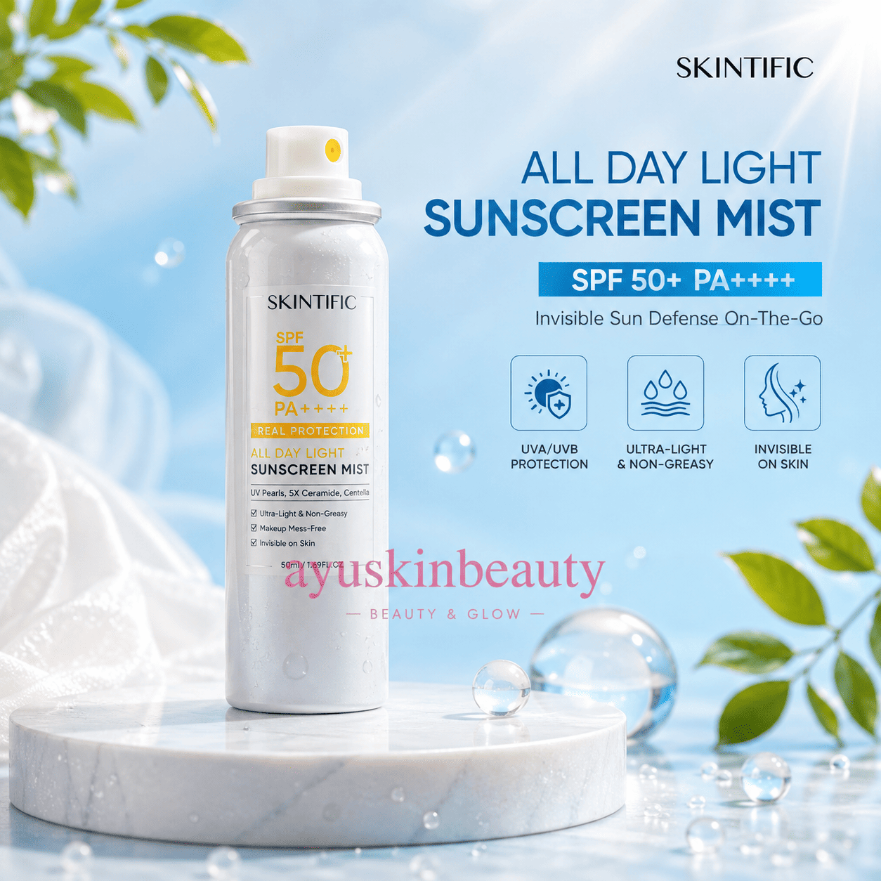 Skintific All Day Light Sunscreen Mist