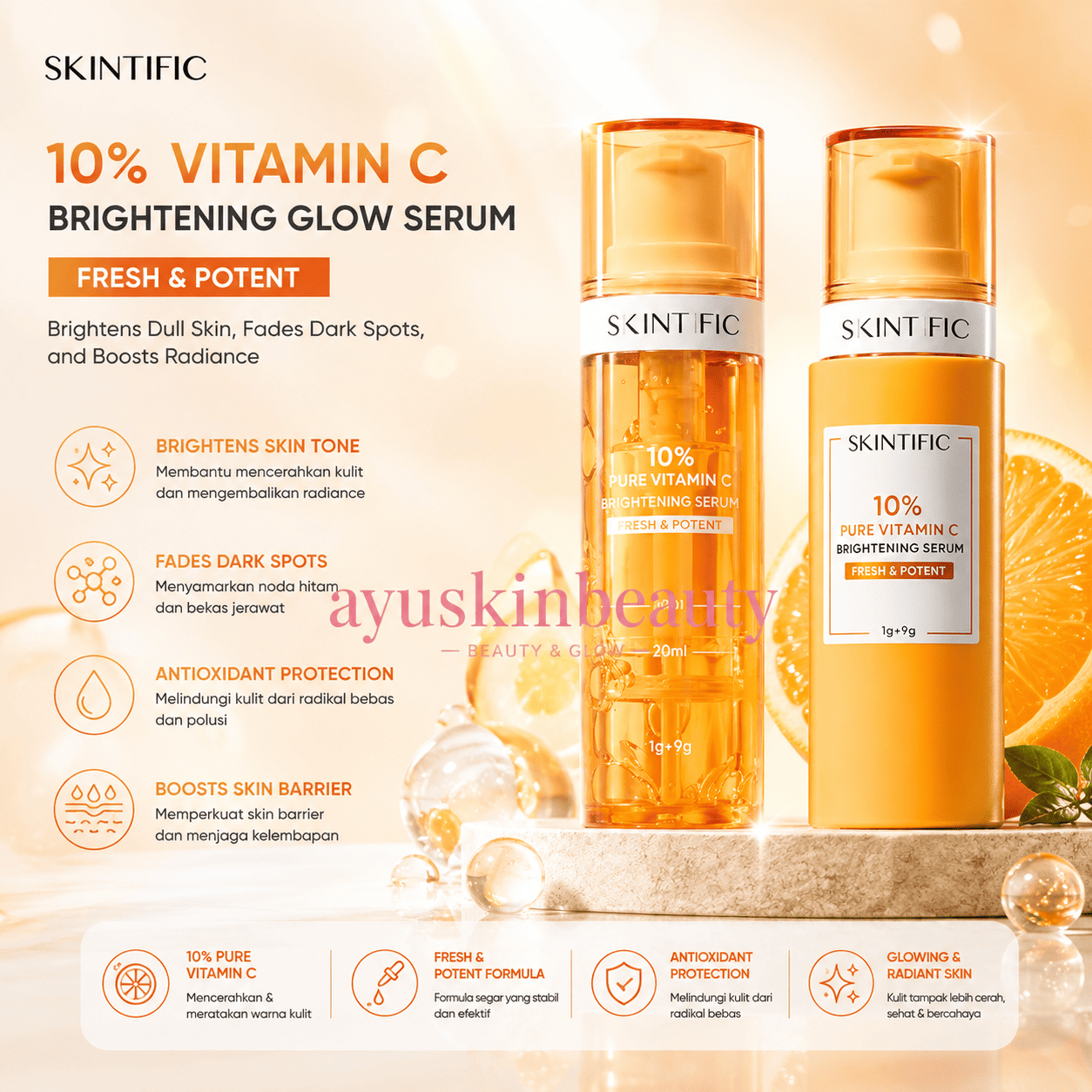 Skintific 10% Vitamin C Brightening Glow Serum