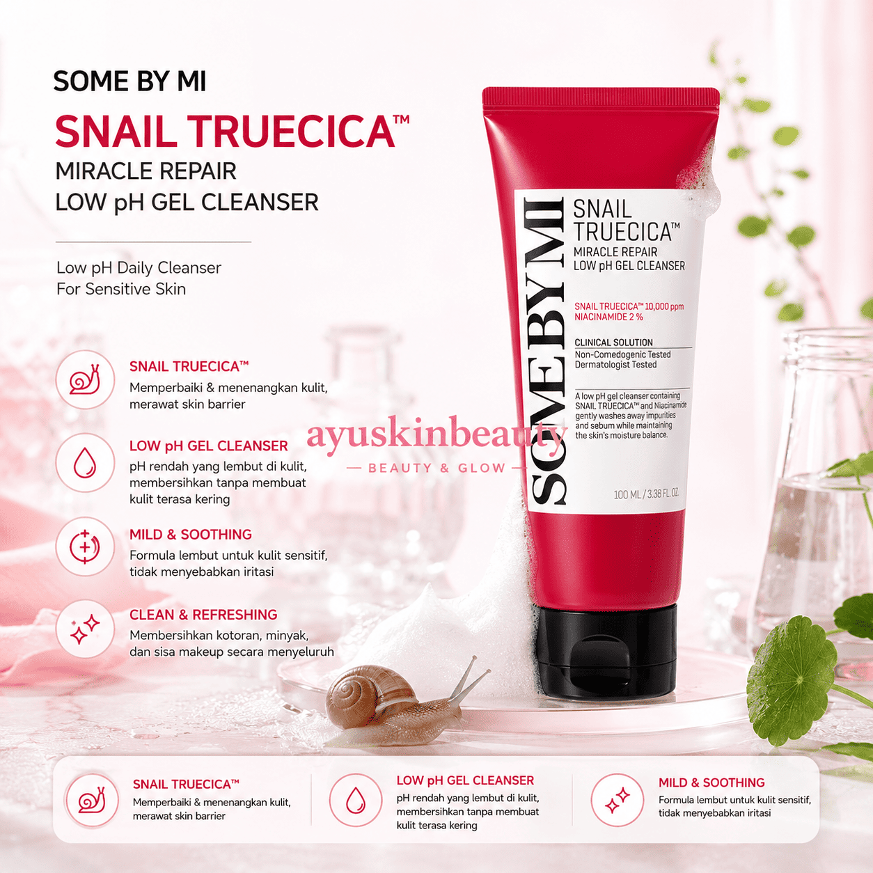 Some By Mi Snail Truecica Miracle Repair Low pH Gel Cleanser