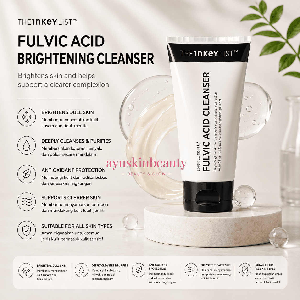 The Inkey List Fulvic Acid Brightening Cleanser