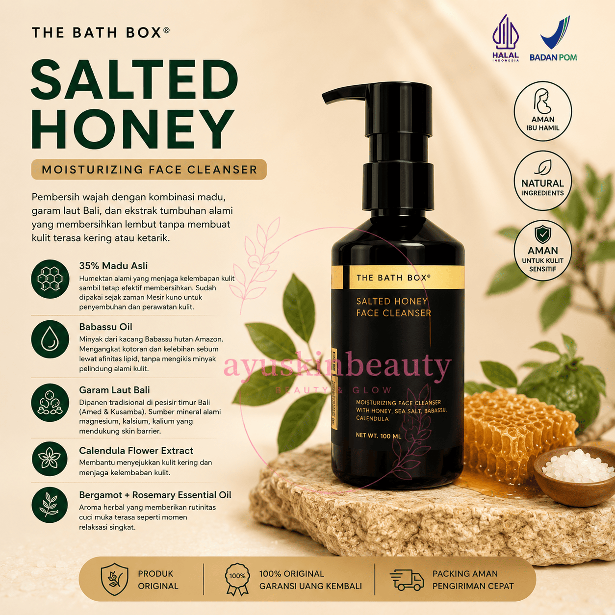 The Bath Box Salted Honey Facial Cleanser