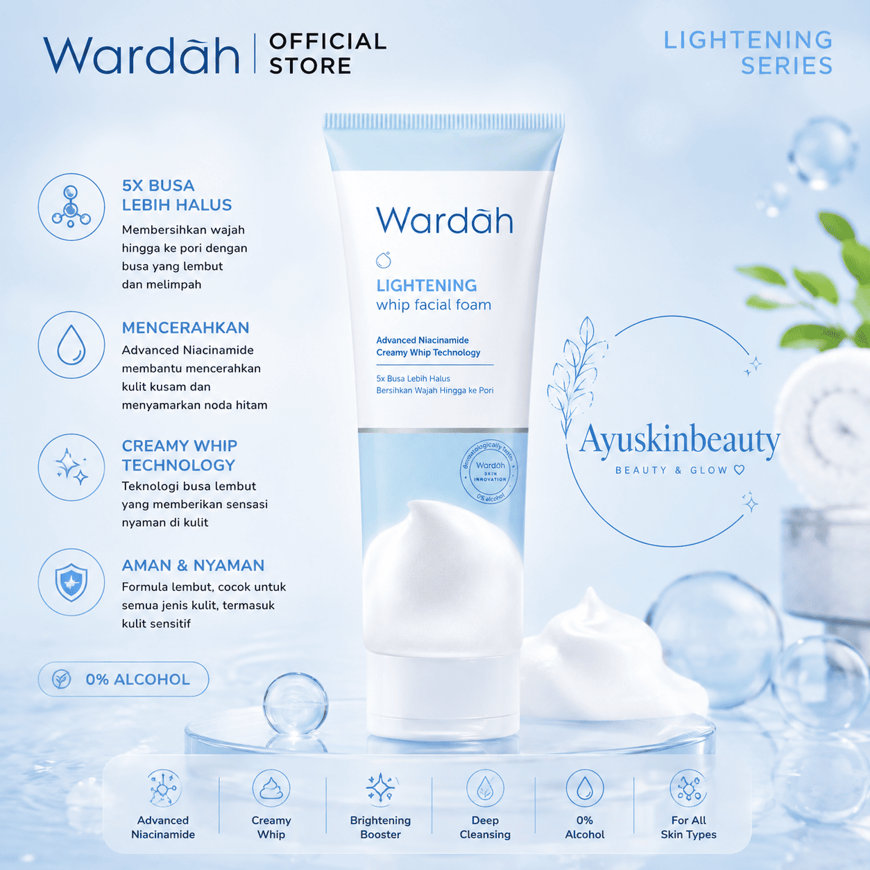 Wardah Lightening Whip Facial Foam