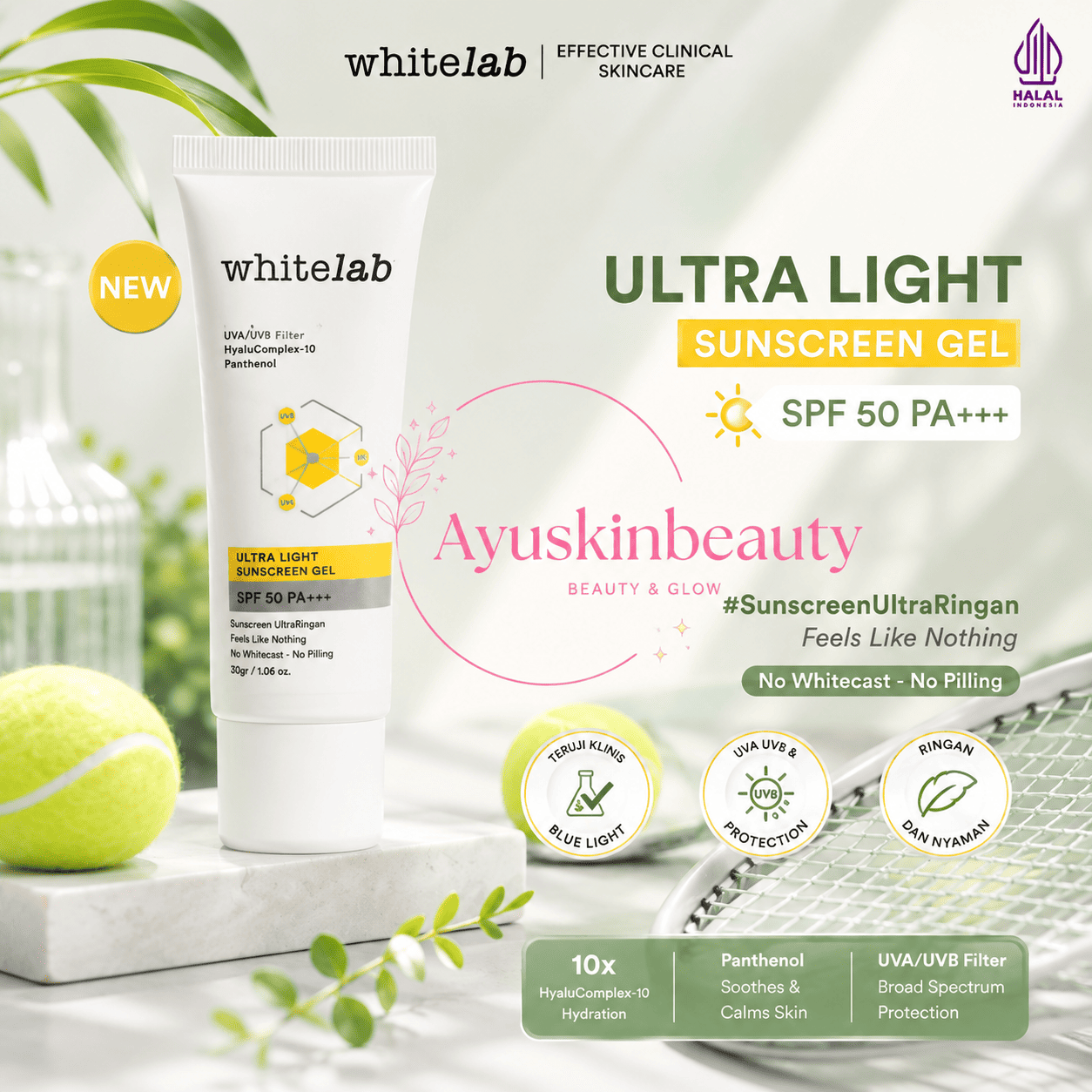 Whitelab Ultra Light Sunscreen Gel SPF 50 PA+++